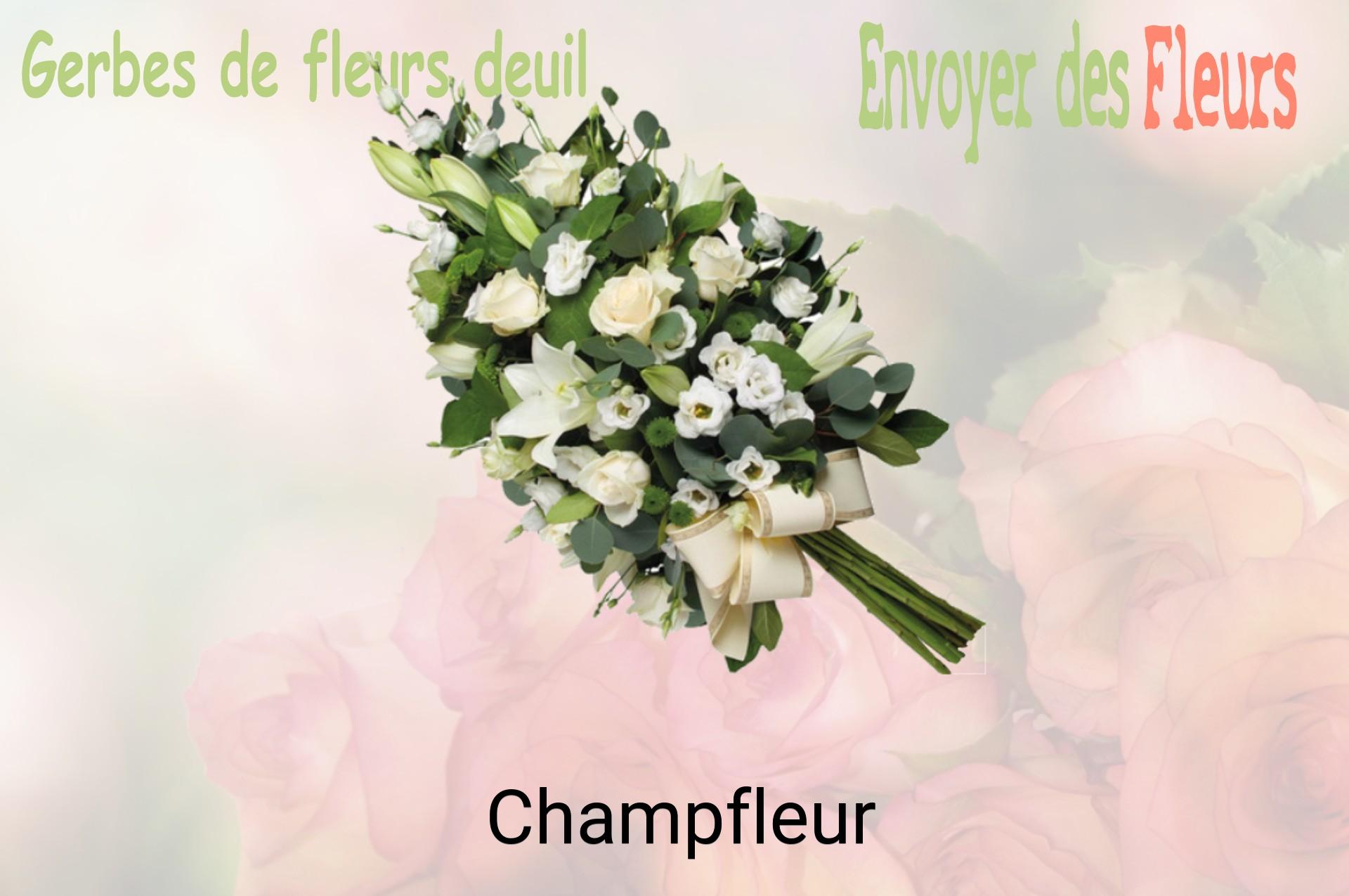 Gerbe de fleurs de deuil livrée à Champfleur